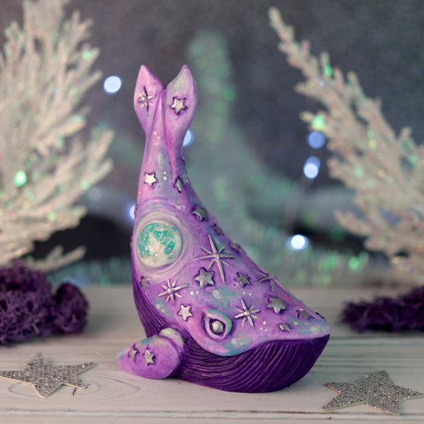 Preorder Purple w/ Silver Whale Figurine