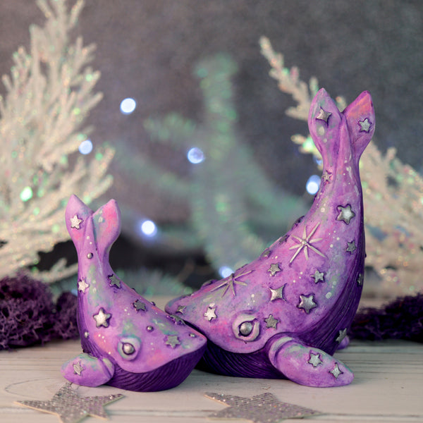 Preorder Purple w/ Silver Whale Figurine