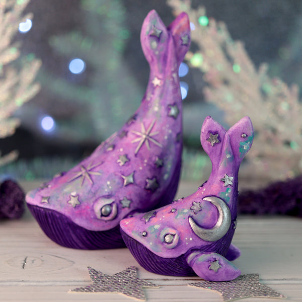 Preorder Purple w/ Silver Whale Figurine