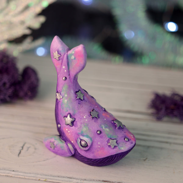 Preorder Purple w/ Silver Whale Figurine