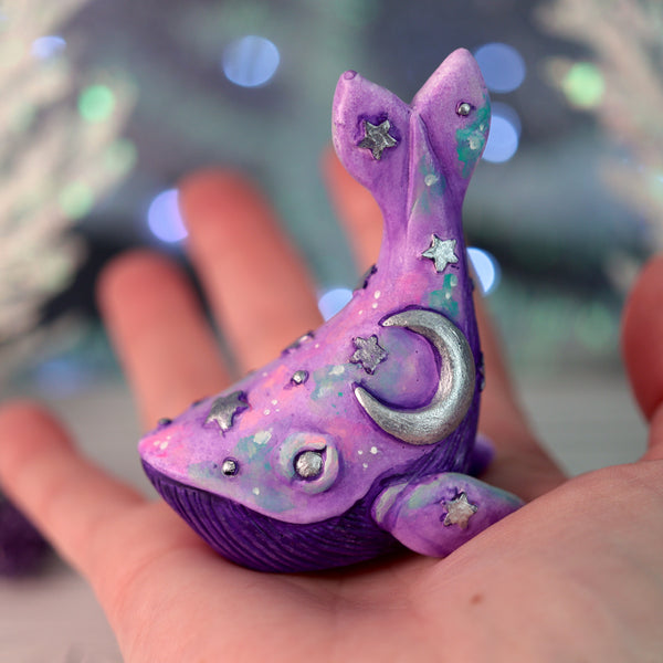 Preorder Purple w/ Silver Whale Figurine