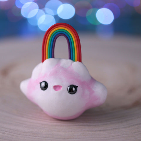 Pink Rainbow Cloud Figurine