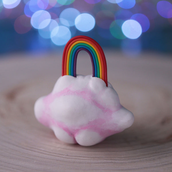 Pink Rainbow Cloud Figurine