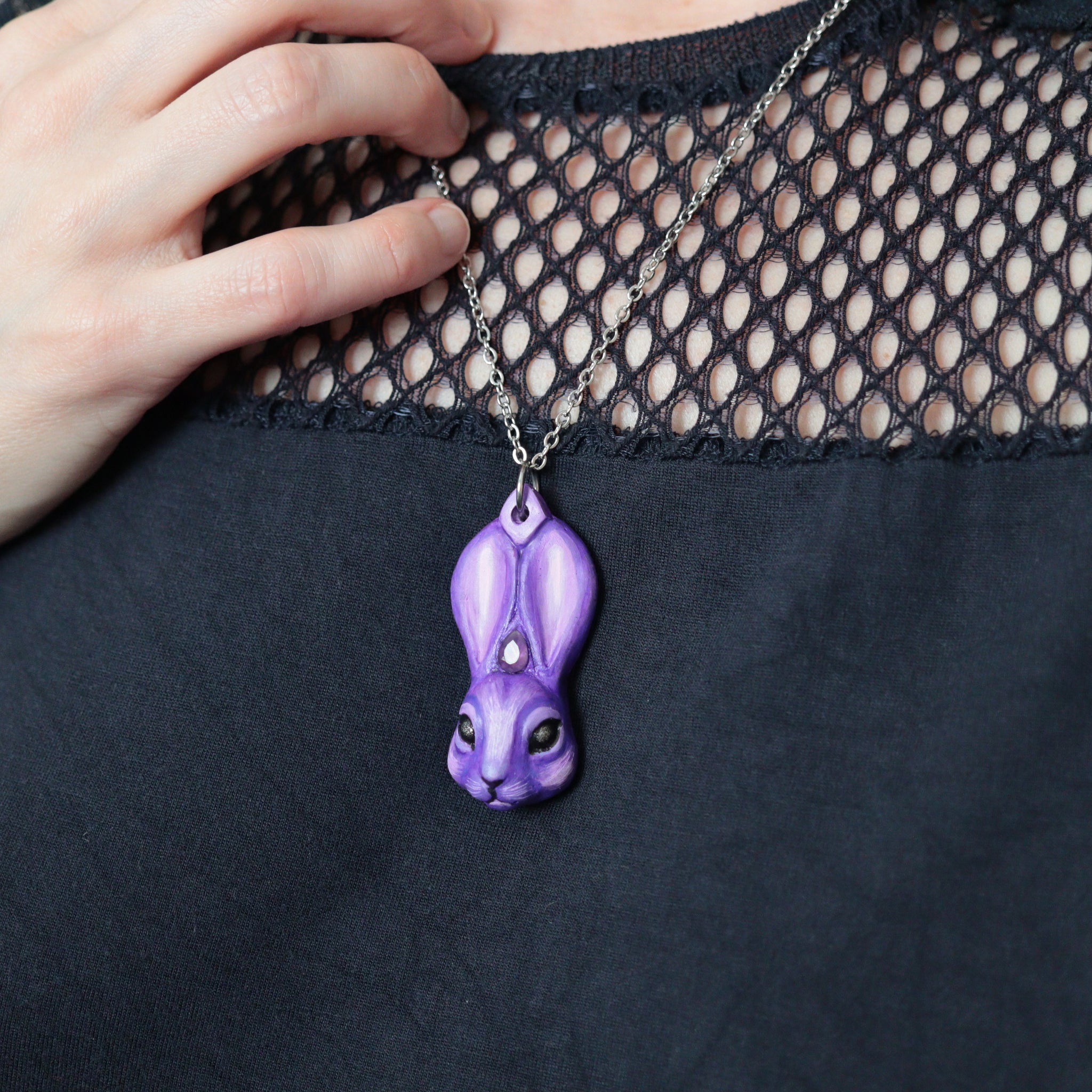 Purple Amethyst Rabbit Necklace – WhimsyCalling