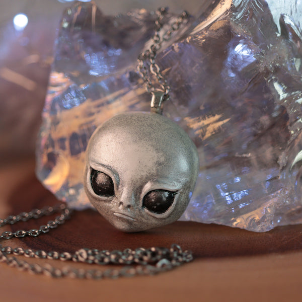 Silver Alien Necklace