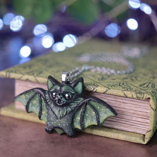 Mossy Bat Necklace