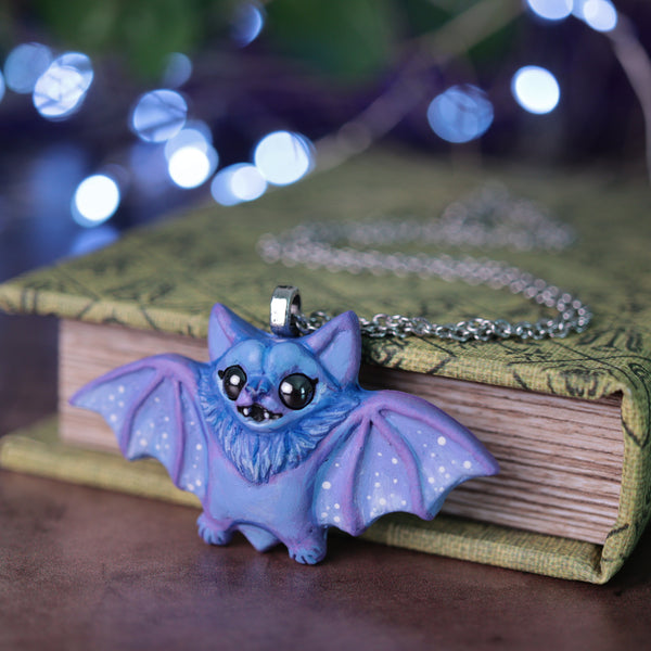 Periwinkle Bat Necklace