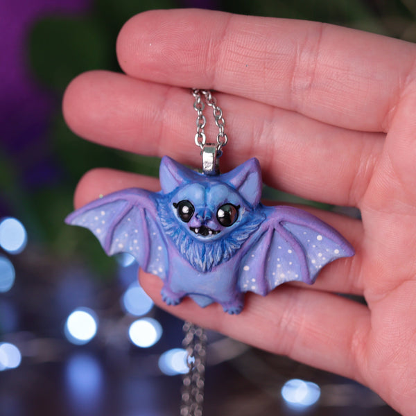 Periwinkle Bat Necklace