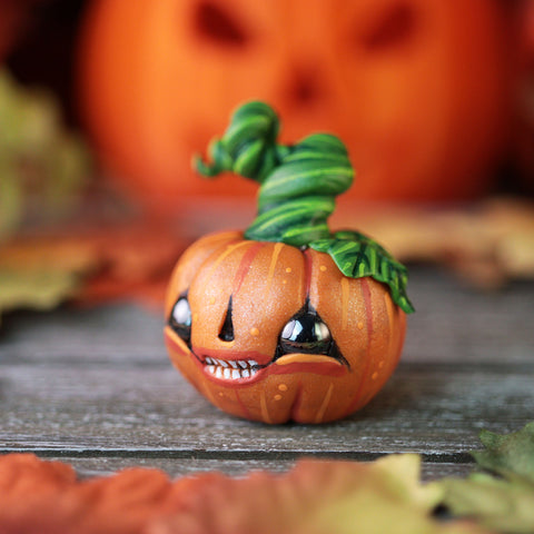 Grinning Pumpkin Figurine