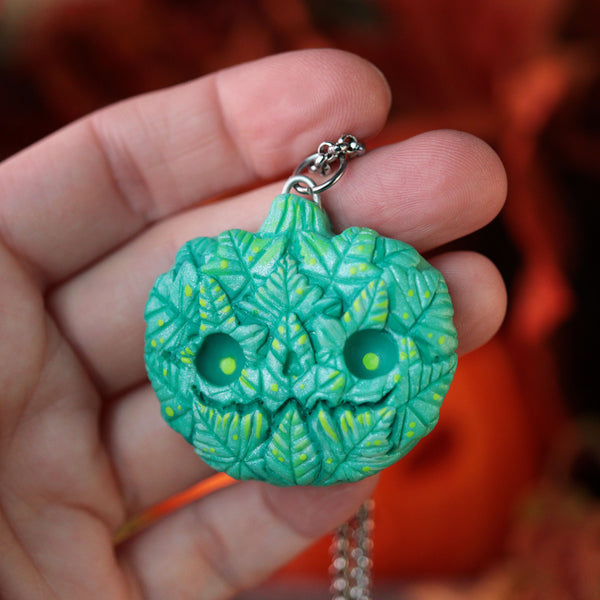Green Leaf Monster Jack Necklace