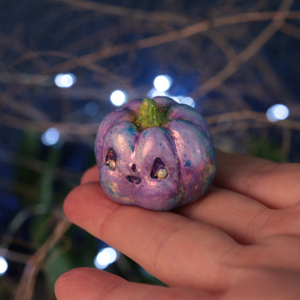 Fancy Mica Ghost and Pumpkin Set