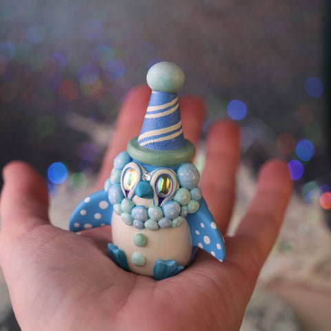 Blue Penguin Clown Figurine