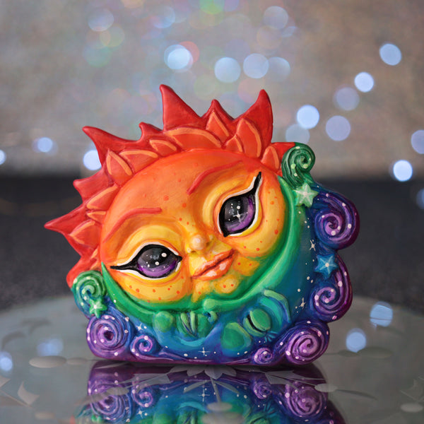 Rainbow Sun and Moon Slice Figurine