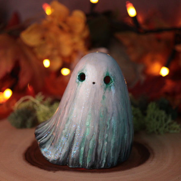 Green Ghost Witch Luminary Sculpture