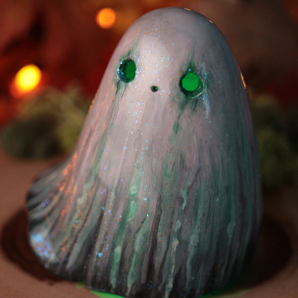 Green Ghost Witch Luminary Sculpture
