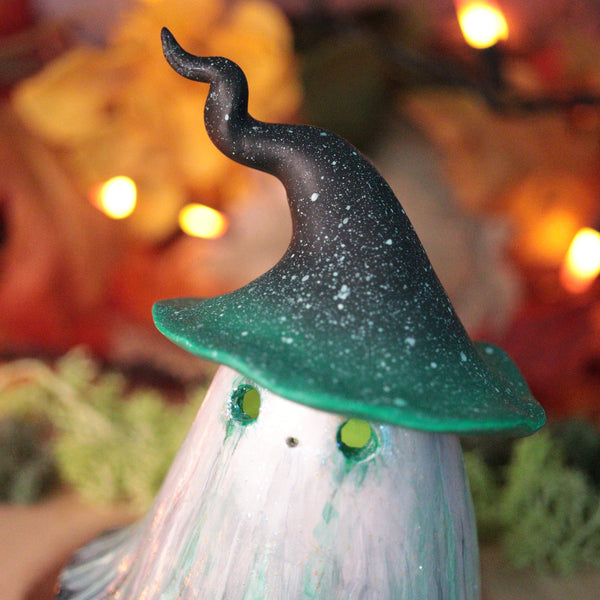 Green Ghost Witch Luminary Sculpture