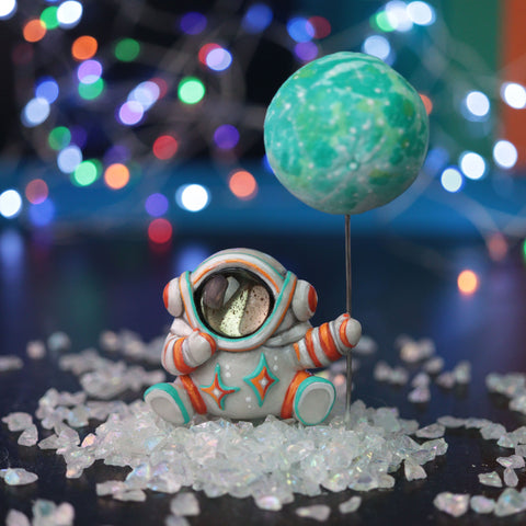 Moon Balloon Astronaut Figurine