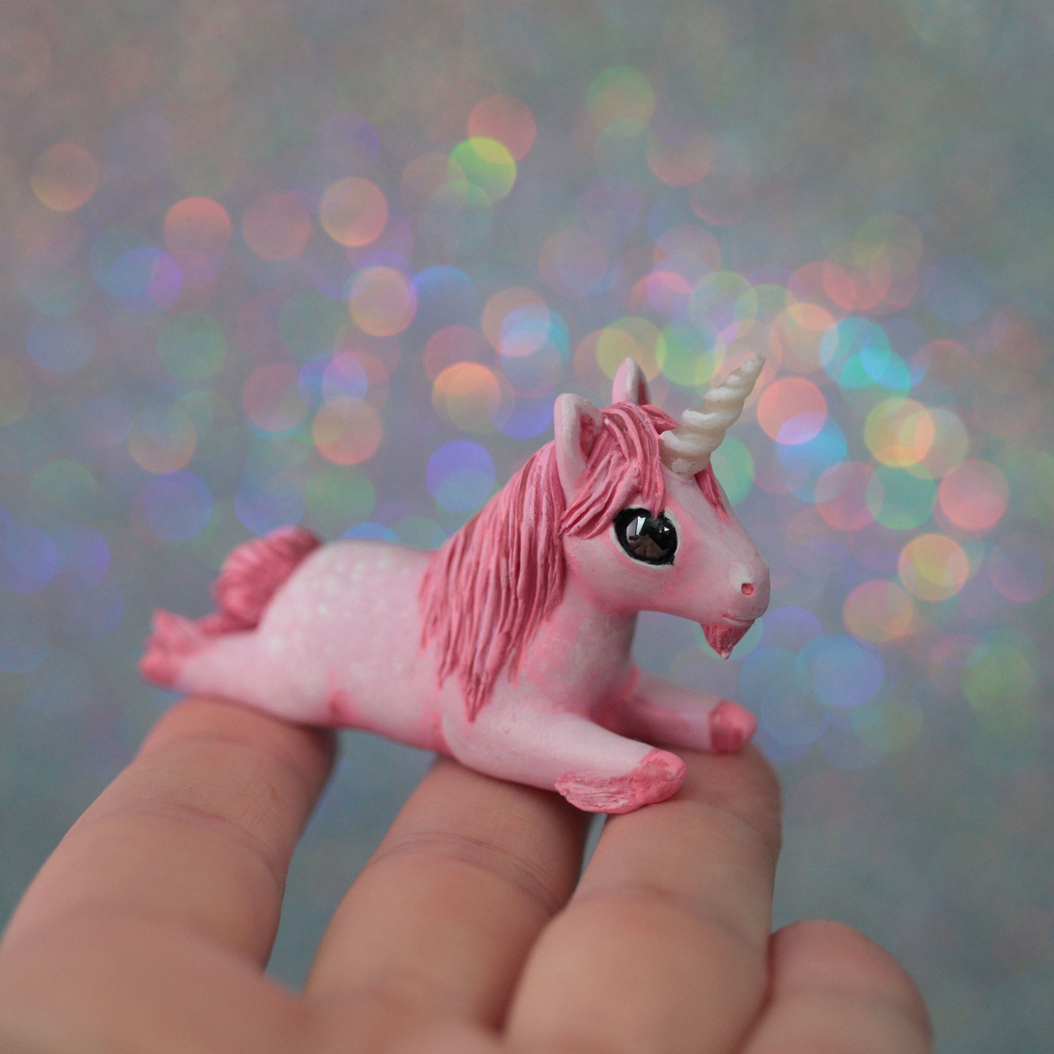 Tiny Pink Unicorn Sploot Figurine