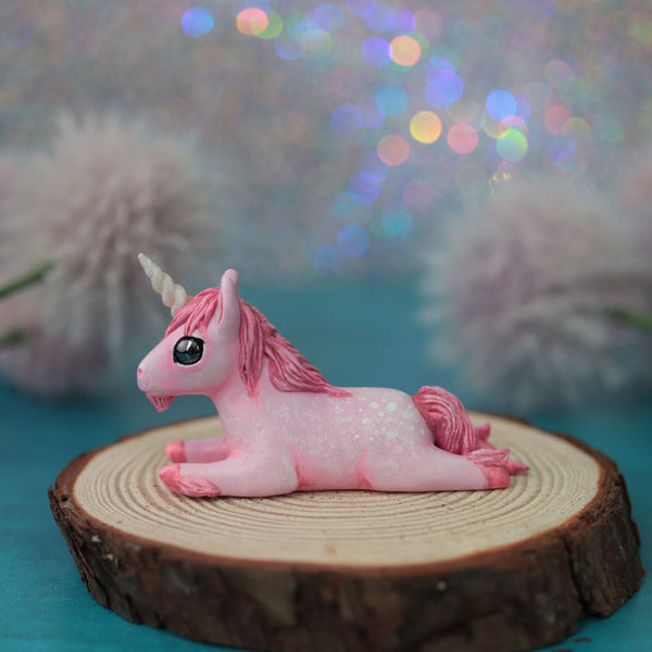 Tiny Pink Unicorn Sploot Figurine