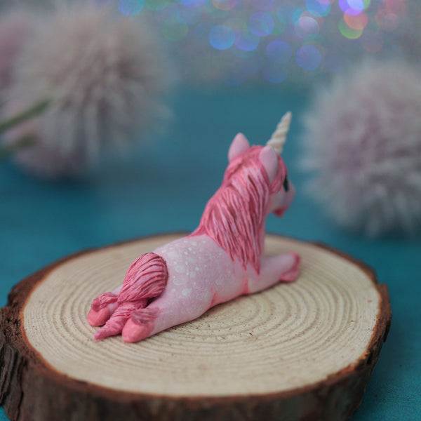 Tiny Pink Unicorn Sploot Figurine