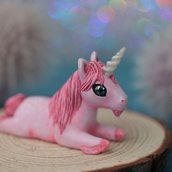 Tiny Pink Unicorn Sploot Figurine