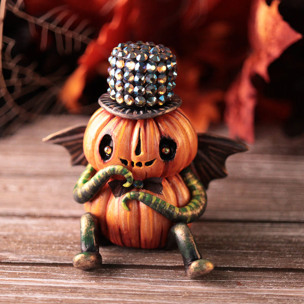 Party Boy Pumpkin Figurine