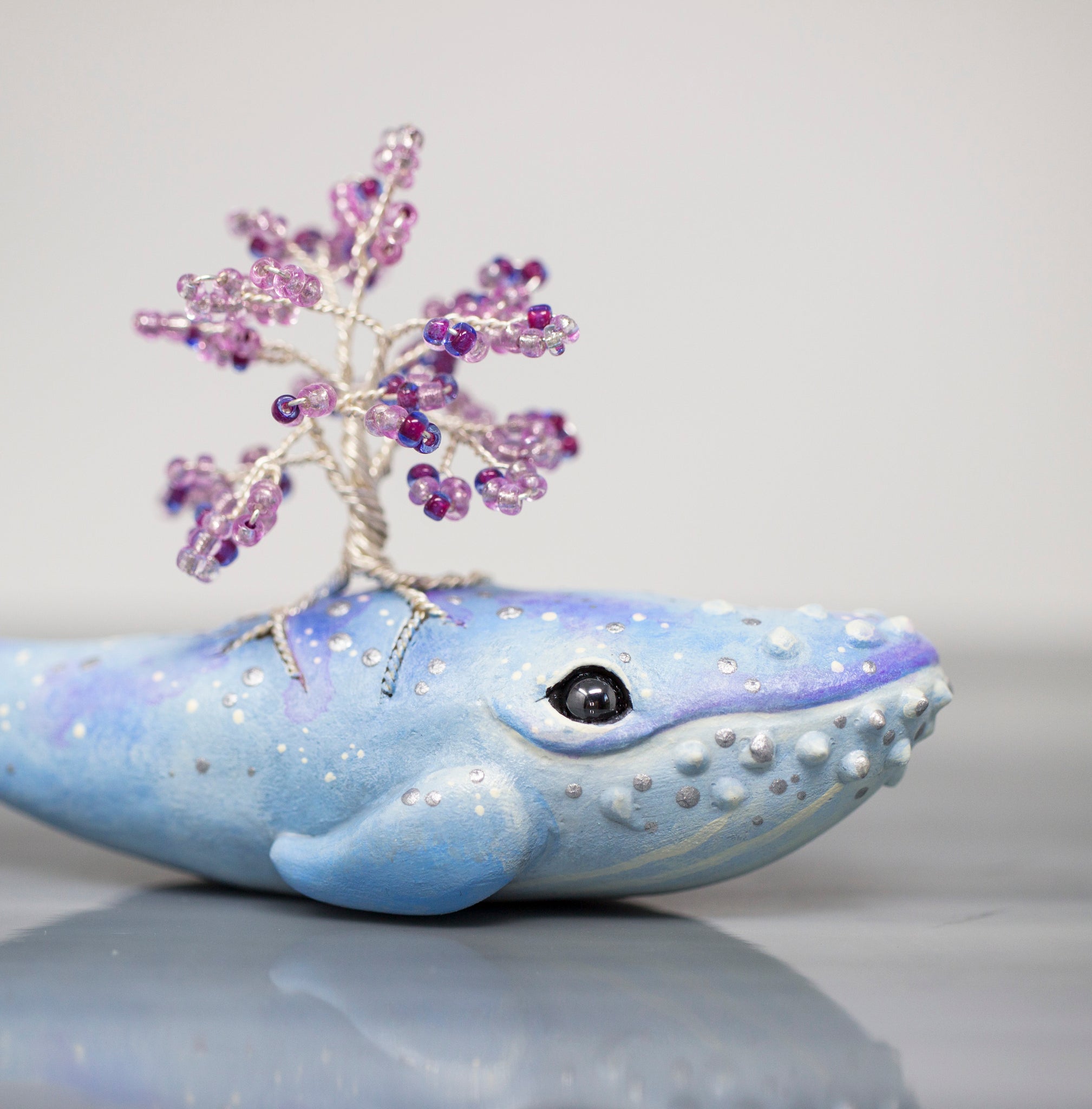 Blue Whale Tree Figurine