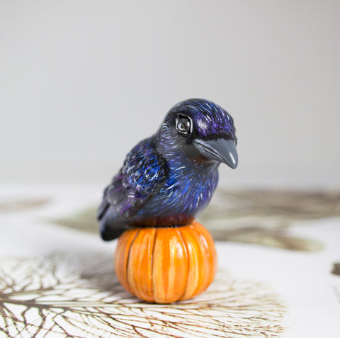 Pumpking Crow Figurine