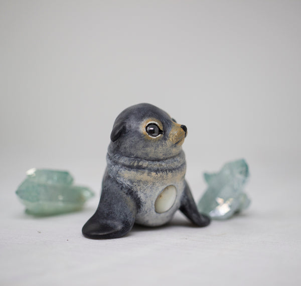 Black Seal Pup Figurine