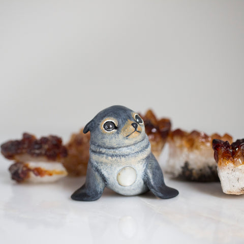 Black Seal Pup Figurine