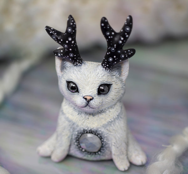 White Winter Kitty Figurine