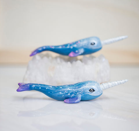 Galaxy Surfing Narwhal Figurine