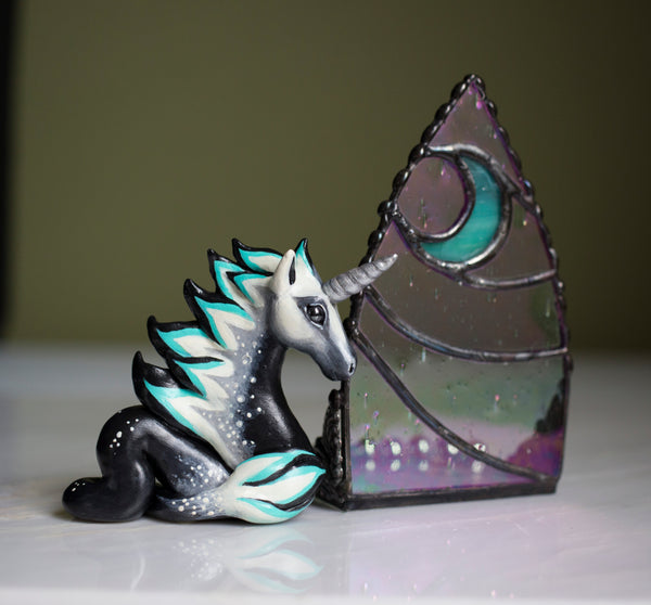 Unicorn Dragon Figurine with Stand