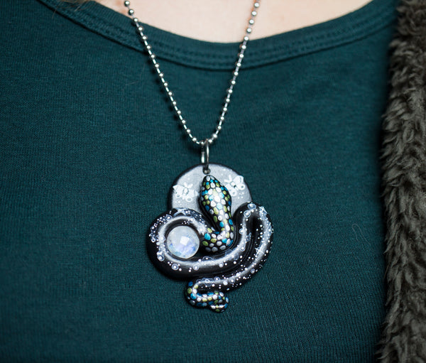 Moonstone Serpent Necklace