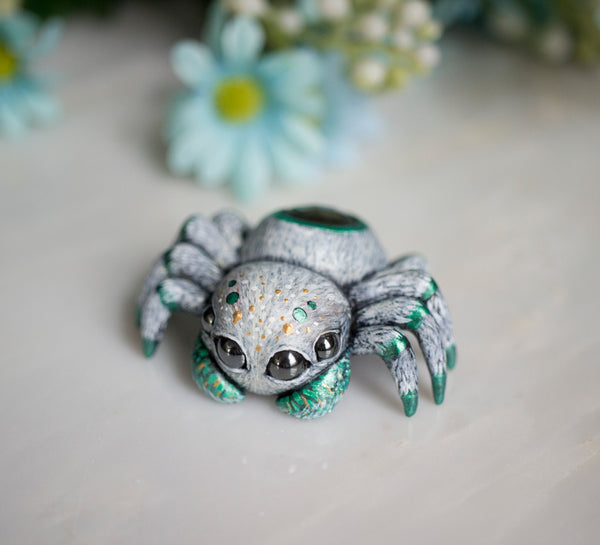 Blue Labradorite Spider Figurine