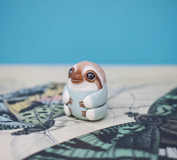 Sea Green Sloth Figurine