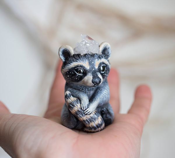 Crystal Raccoon Figurine