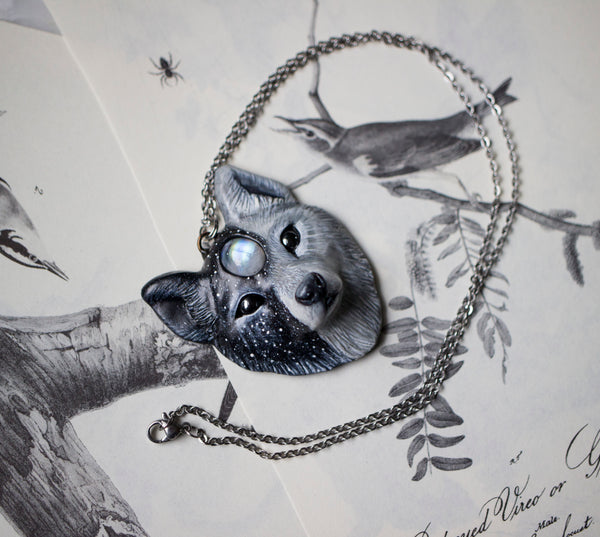 Light and Dark Wolf Necklace