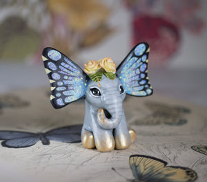 Yellow Rose Butterfant Figurine