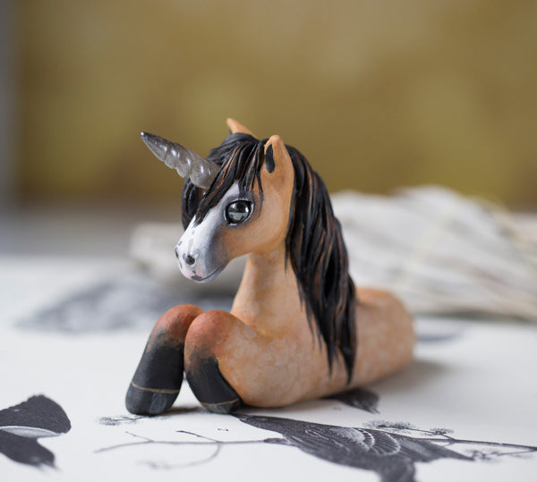 Tan Unicorn Figurine