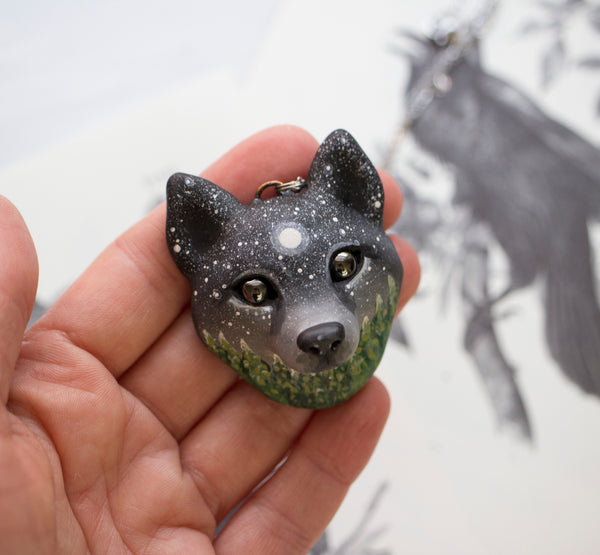 Night Forest Wolf Necklace
