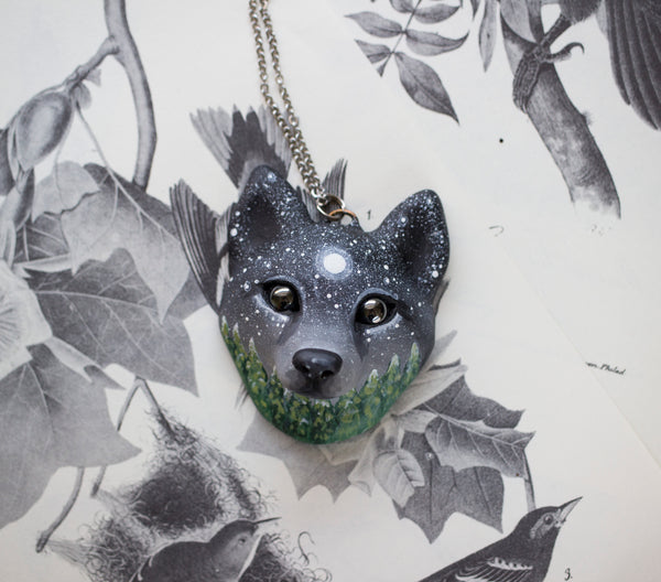Night Forest Wolf Necklace