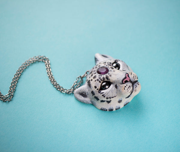 Amethyst Snow Leopard Necklace
