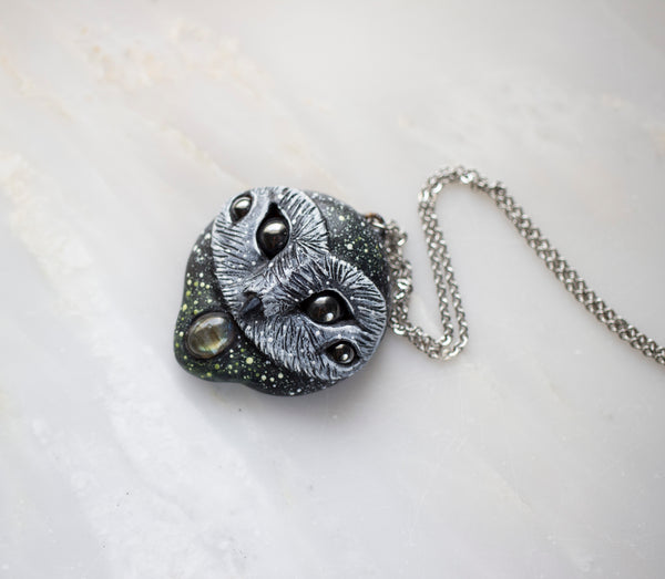 Labradorite Fantasy Owl Necklace
