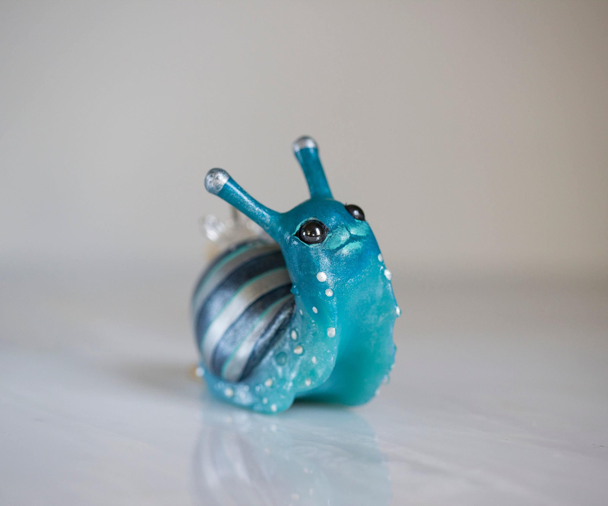 Silver Snail Figurine