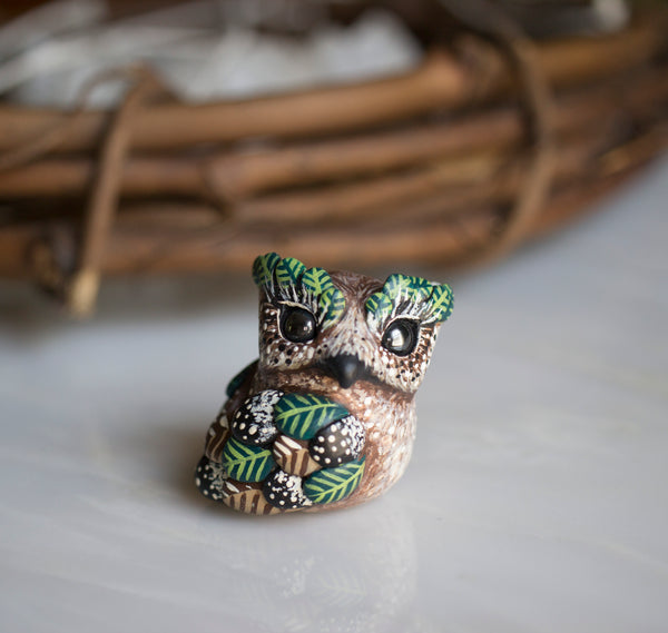 Camouflage Owl Figurine