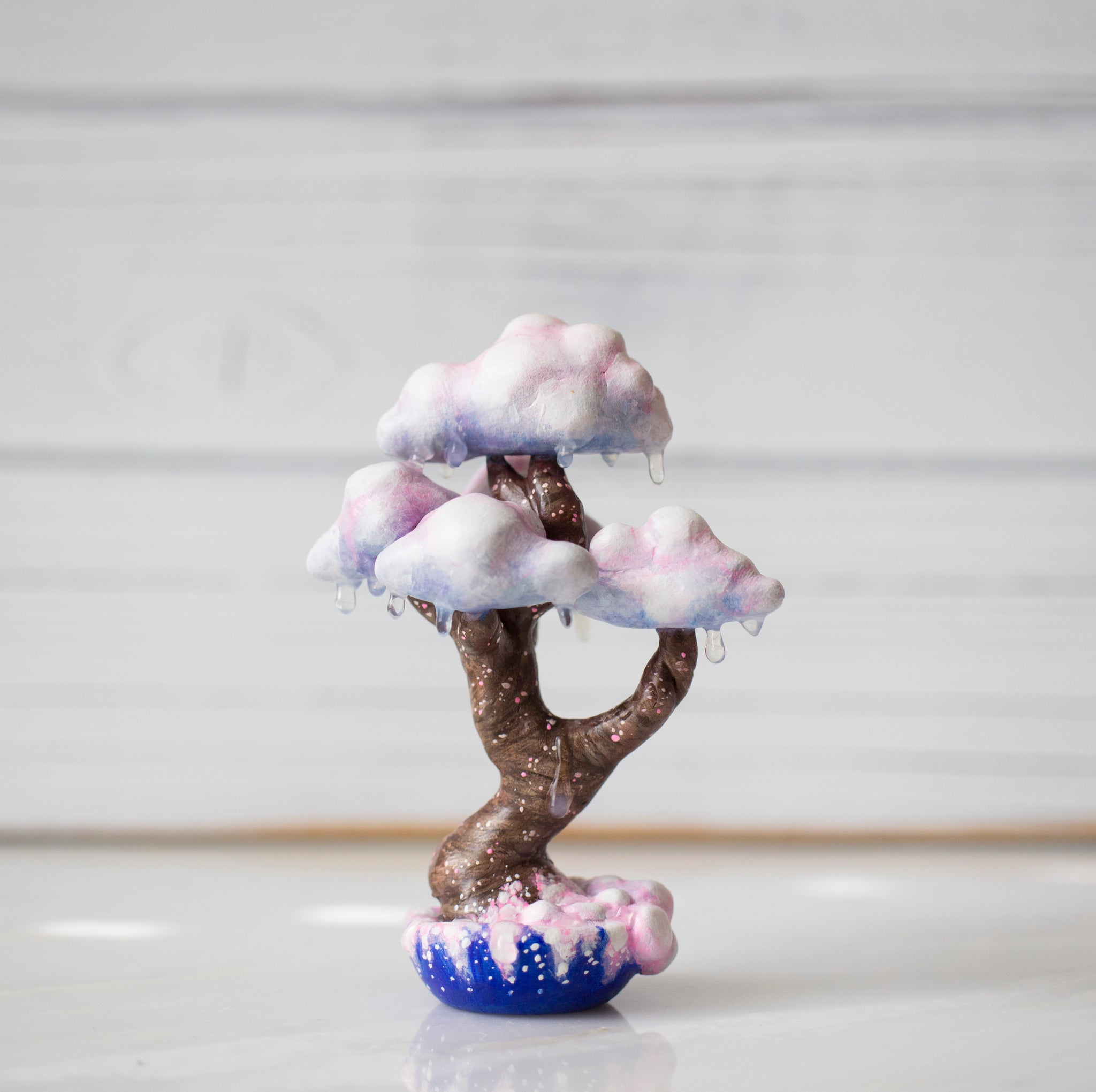 Pink Clouds Bonsai Tree Figurine