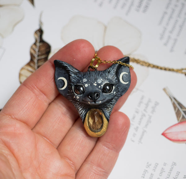 Citrine Bat Necklace