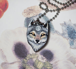 Ceramic Wolf Necklace