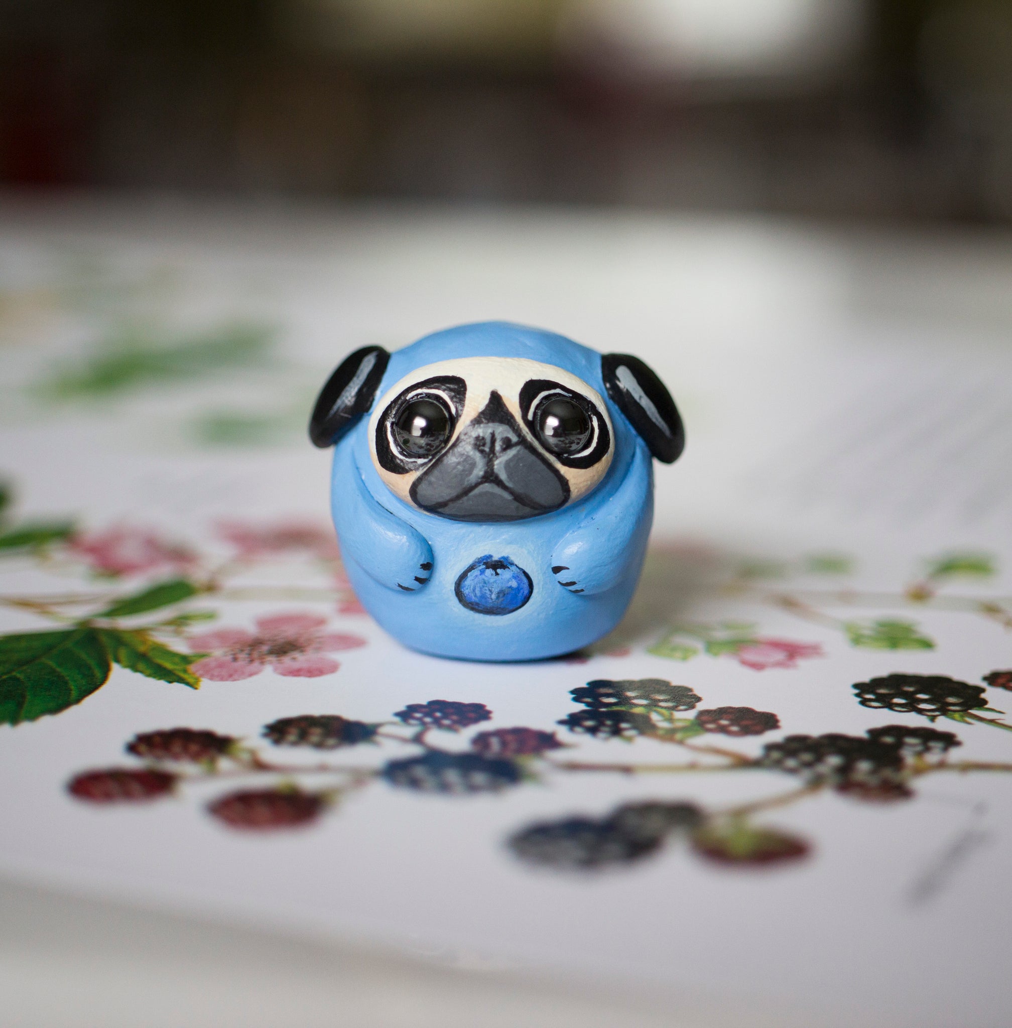 Blueberry Pug Bubble Figurine